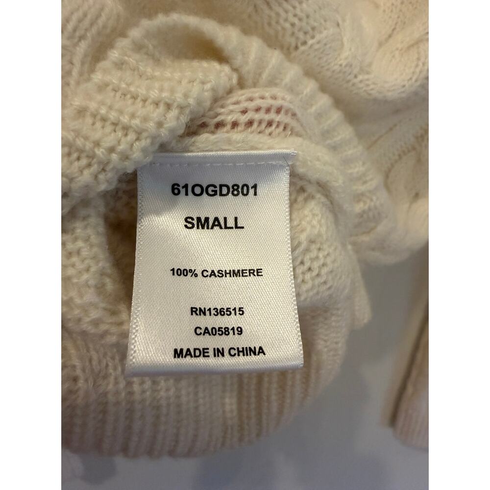 OGD 100% Cashmere Cable Knit Sweater Cream S - Picture 3 of 3